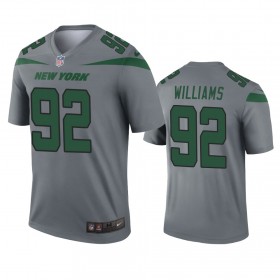 Camiseta Hombre NFL New York Jets Leonard Williams 92 Gris Inverted Legend